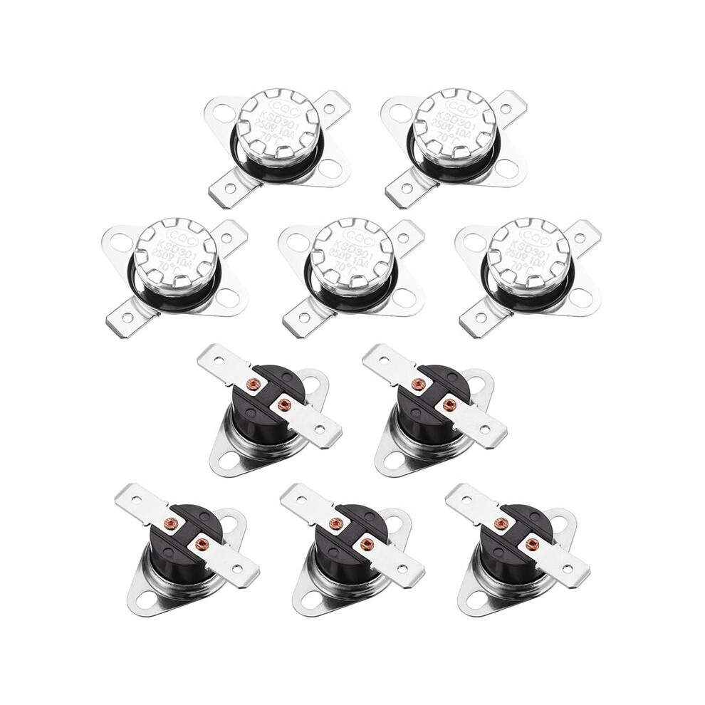 10Pcs Ksd301 Thermostat 70C/158F 10A Normally Closed N.c Adjust Snap Disc Temperature For Microwave,Oven 4711130188785