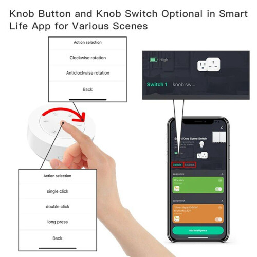Tuya ZigBee  Knob  Wireless Scene Button Rotatable Dimmer  Home Appliances Automation Linkage Remoter 2