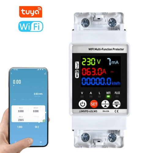 Tuya WiFi   Meter Multifunction Automatic Reclosing Protector Circuit Breaker Voltage Current Leak Protection 2
