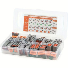 188pcs Deutsch DT Series Connector Assortment, Size 16 Stamped Contacts, Waterproof Automotive Electrical Connectors
