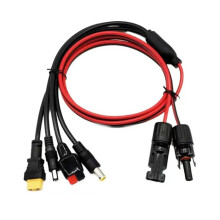 Cable Divisor de Extensión para Panel Solar 4 en 1, Compatible con XT60, Compatible con Conector Macho para Anderson 7909 5521.