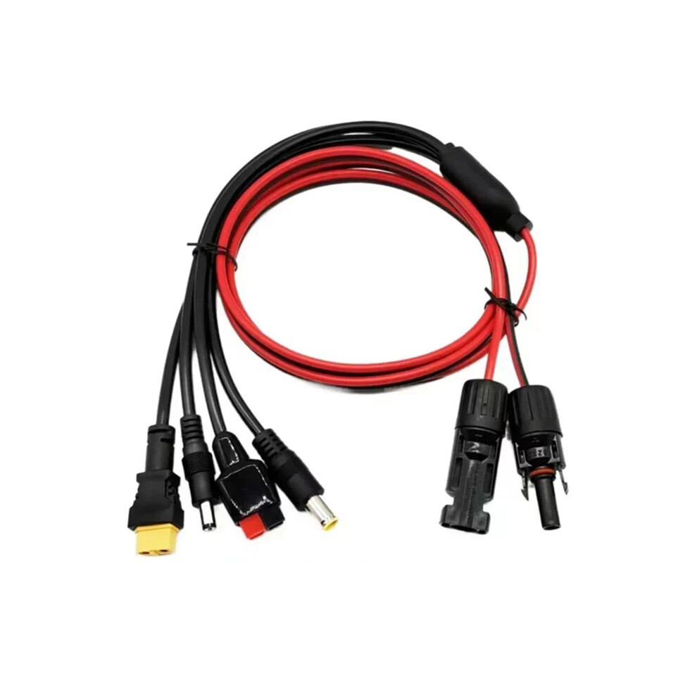 4-In-1 Solar Panel Connector Extension Cable Splitter Compatible Xt60 Compatible With 5521 Anderson 7909 Male 6031272614408