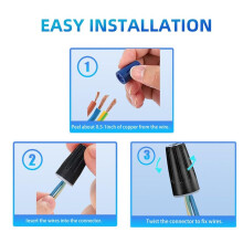 60PCS Waterproof Outdoor Wire Electrical Connectors,Sealant Twist Nuts Caps Cable Terminal Connector Gel 22AWG-12AWG