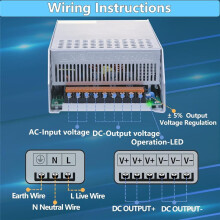 36V 33.3A 1200W Power Supply 110V AC to 36V Converter 33.3A 1200W Switching Power Supply Transformer for 36Volt Winch