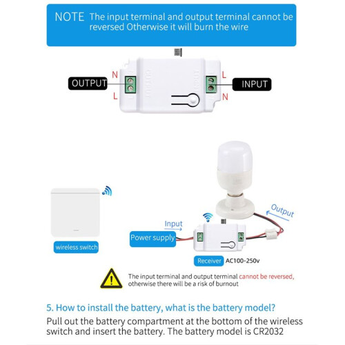 433Mhz Wireless Wall  86 Wall Panel Transmitter Safety  and AC 110V 220V Relay Interruptor for Light Lamp 1