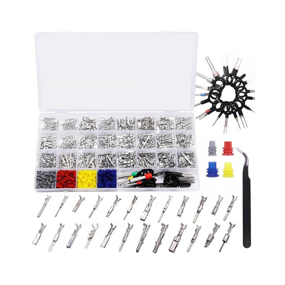 24Types Car Electrical Wire Terminal Pin Connector Kit - 459Pcs Automotive Electric Crimp Connectors 1-3.5Mm 4712125097990