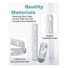 50 Pcs Cable Support J-Hook, 3/4 Inch Cable Hooks for Hanging, Wall Mount Galvanized J Hooks