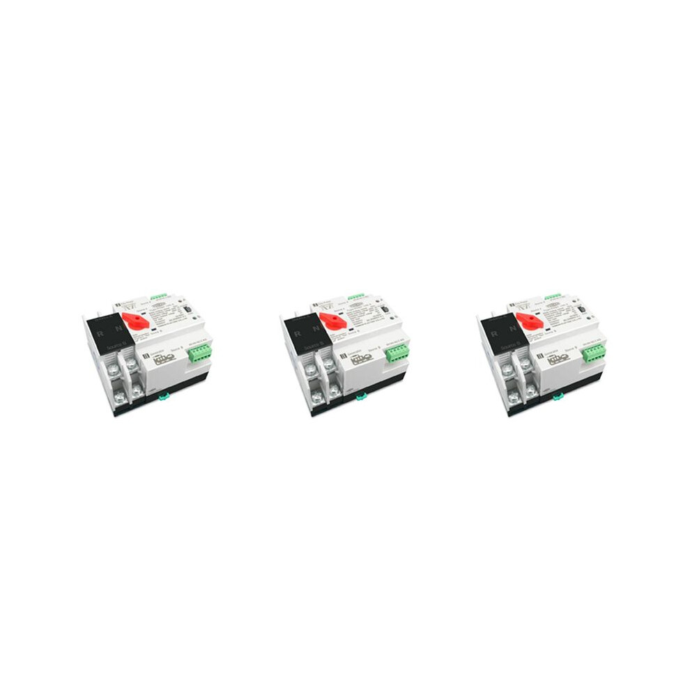 Tomzn 3X Din Rail 2P Ats Dual Power Automatic Transfer Electrical Selector Switches Uninterrupted Power 63A 4713133421838