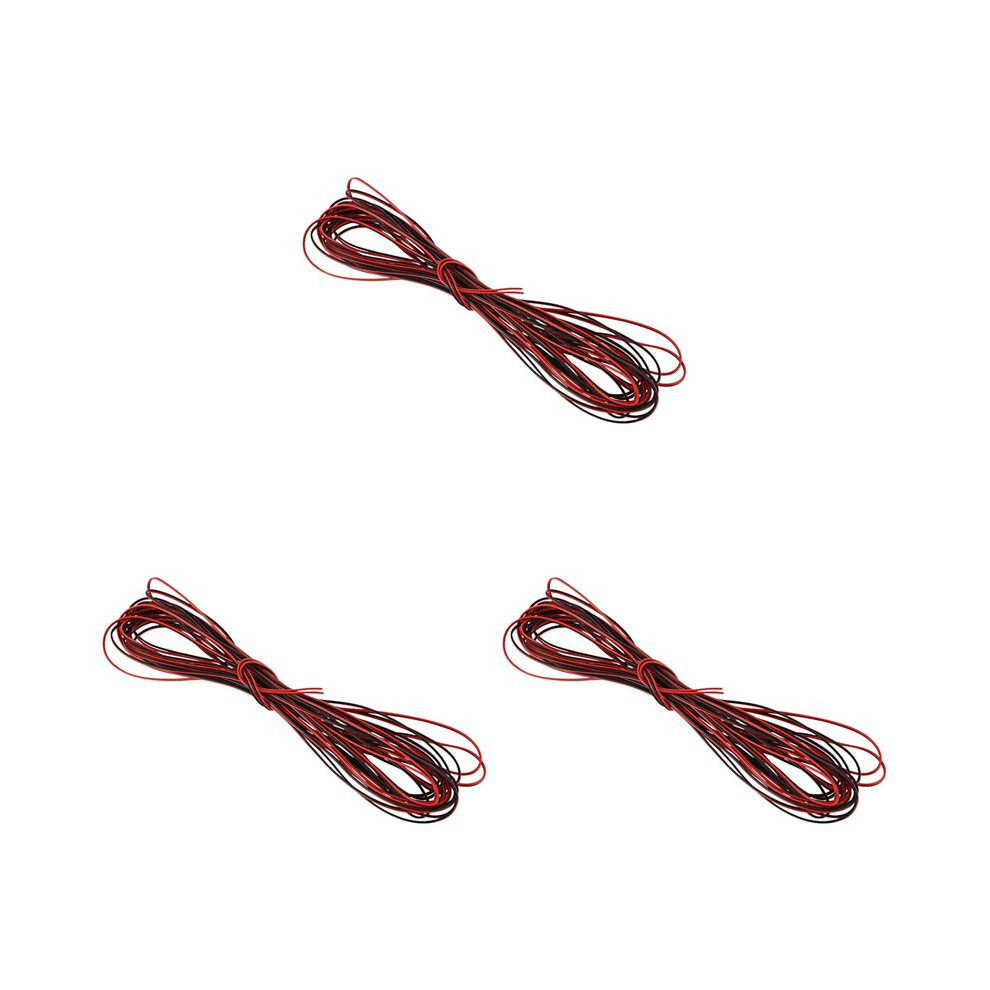3X 22 Gauge 15M Red Black Zip Wire Awg Cable Power Ground Stranded Copper Car 4713369887514