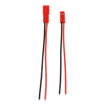 100 Paires 2 Broches Jst Connecteur Socket M À F Câble 110mm Rouge Noir