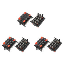 6Pcs Bornes de Haut-Parleur À Ressort de Charge À Ressort 64X40X20mm 8 Positions