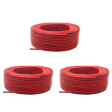 3X 2Pin Wire 100M 22AWG 12V/24V Extension Cord Red and Black 2-Wire Stranded Tinned Copper LED Light Bar Power Cord
