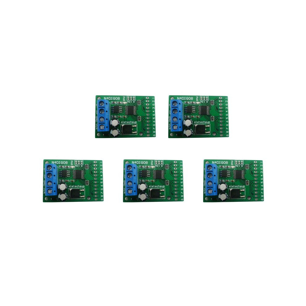 5X 8Ch Input/Output Digital Ttl Lvttl Cmos Rs485 Io Control Module Modbus Rtu Board For Plc Relay, (No Pin) 4713581392902