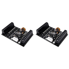 2X FX1N-14MT PLC Industrial Control Board PLC Module Analog Input / Output with Guide Rail Delay Relay Module
