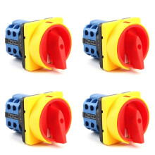4X Interruttori 'Isolatore di Scollegamento Un 4 Poli 20A OFF- LW26GS CA10 Interruttore Un Camma Rotante Con Lucchetto 48X48mm