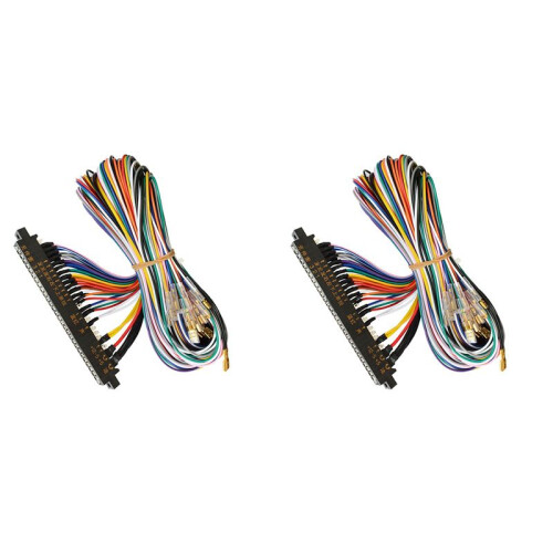 2X Jamma 28 Pin Arcade Cable Harness Joystick Button Connector pour Video Arcade Game Box Arcade Game (4.8Pin)