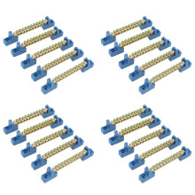 Klemmenblok Blauwe Terminal Bus Bar 10 Posities Schroef Messing Terminal Aarding Strip Bus Bar Blok Verpakking van 20