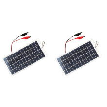 2X 5W 12V Polysilicon Solar Panel Outdoor Portable Waterproof Charging Panel with Clips Can Charge 9-12V Battery
