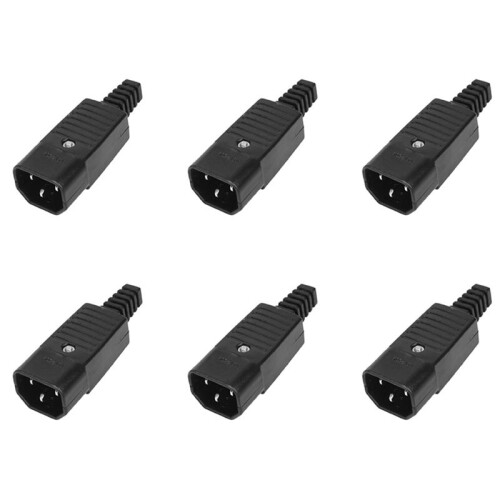 30PCS IEC 320 C14 Power Adapter Cable Plug Rewirable Connector Socket 3Pin Male