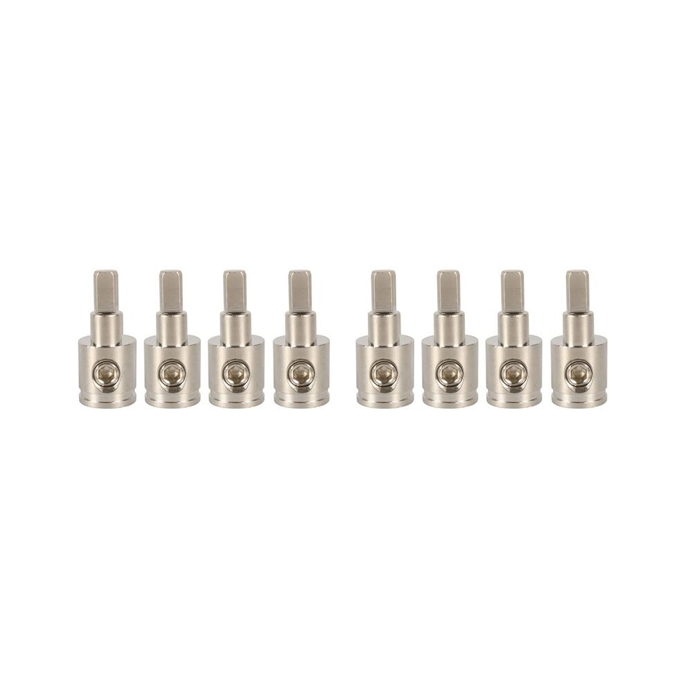 Amp Input Reducer 0 Gauge To 4 Gauge Wire Reducer Power/Ground Ga Adapters Nickel Plated Brass 8Pcs 4713741665976