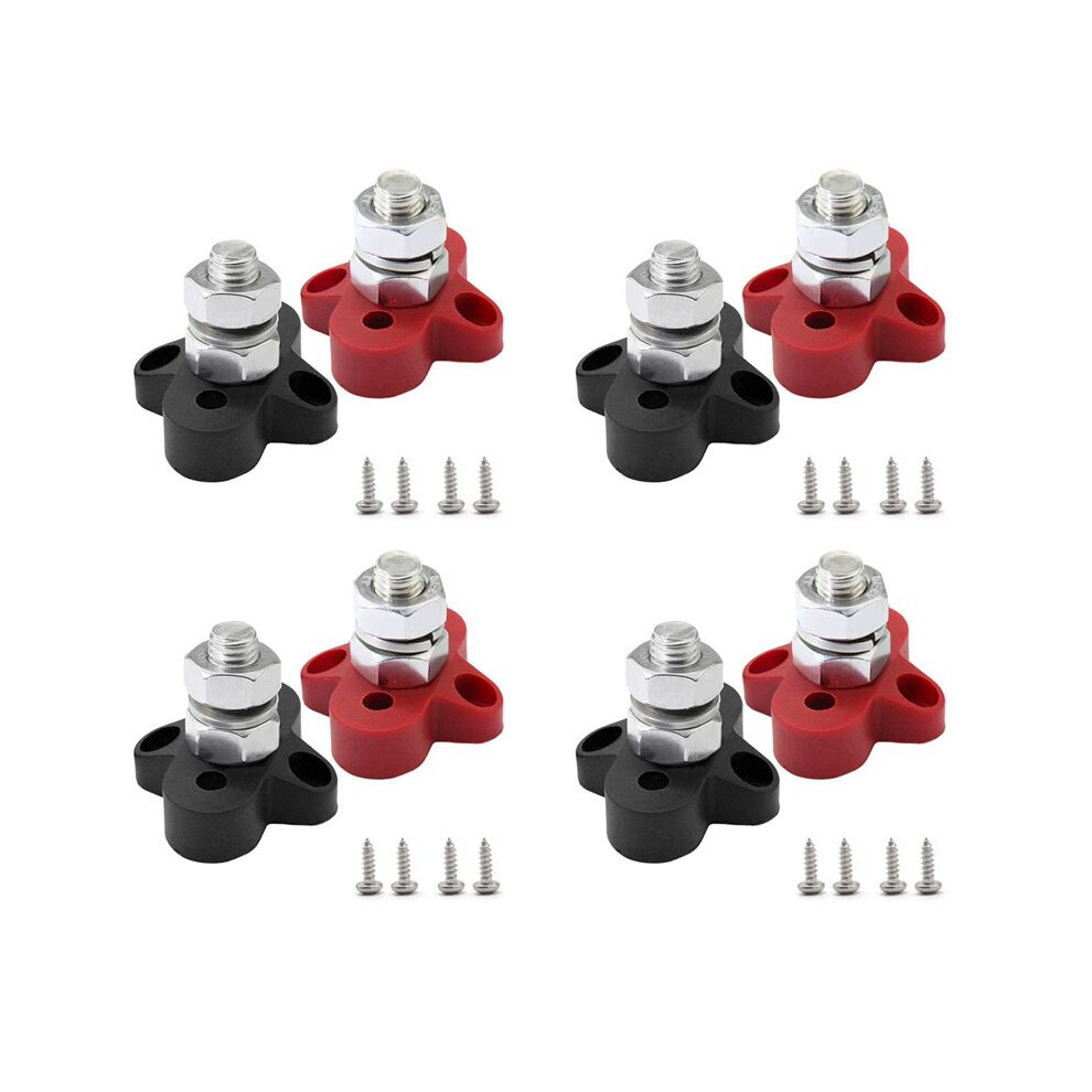 8Pcs 48V 150A Busbar M10 Terminal Block Studs Battery Power Distribution Terminal Stud Bus Bar Connector For Rv Boat 4714239066428
