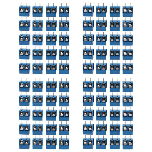 2-Pin Screw Terminal Block Connector 5.08mm Pitch Panel PCB Mount, 80Pcs