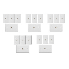 20-Pack 1-Port Ethernet Wall Plate, Jack Wall Plate with RJ45 Female to Female Inline Coupler Insert