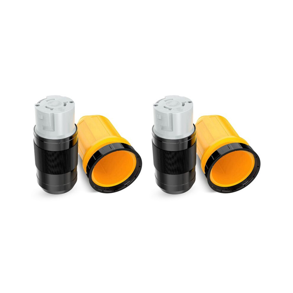 2X 50Amp Rv Power Cord Twist Lock Plug With Boot Locking Cover 125/250V Female Locking Shore Replacement Inlet 6033646947327