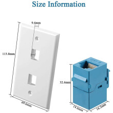 20 StüCk 2 Port Ethernet Wand Platte, RJ45 Cat6 Buchse auf Buchse Inline Koppler Front Platten