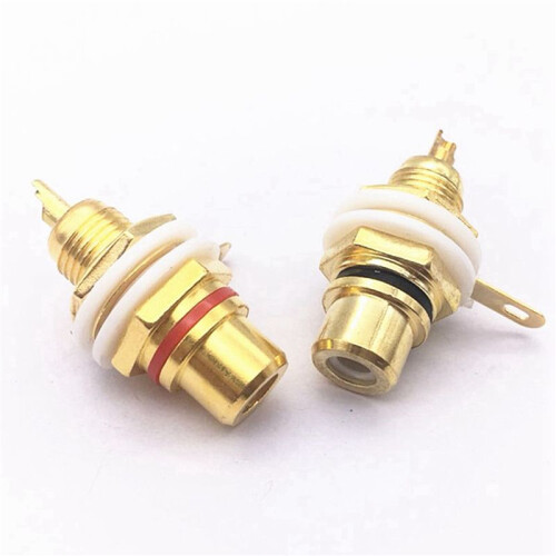 80Pcs Gold Plated RCA Terminal Jack Plug Female Socket Chassis Panel Connector for Amplifier Speaker 2