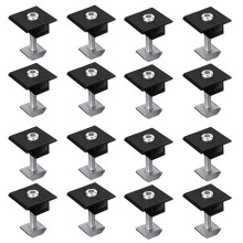 16-Pack MittkläMma 30 mm Svart T-Formad MittkläMma Fotovoltaisk Justerbar Solpanels MittkläMma för Solpanel
