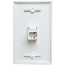 20-Pack 1-Port Ethernet Wall Plate, Jack Wall Plate with RJ45 Female to Female Inline Coupler Insert