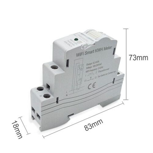 5X ATMS1603 Tuya Single Phase WiFi Intelligent  Meter 100A Din Rail Precisely Measuring Voltmeter Ammeter Power