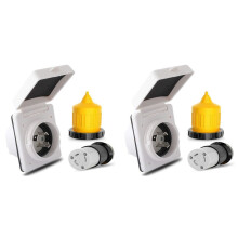 2X 30AMP RV Stroomingang Uitgang Walstroomset met Laarssnoerbeschermer 125V NEMA L5-30P L5-30R Mannelijke Vrouwelijke Connectorstekker