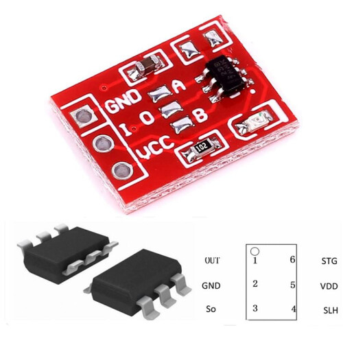 300Pcs TTP223 Touch Key  Module Touching Button Capacitor Type Single Channel Self Locking Touch  Sensor 2