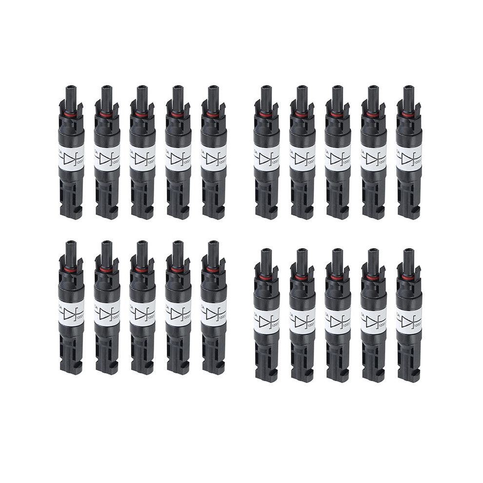 20Pcs Solar Connector With Diode Waterproof Pv Connector Dc1000v 20A Ip67 Ppo Male Female Connector Plug 6031356945626