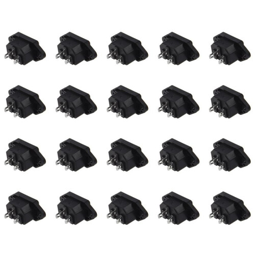20X IEC 320 C14 Male Plug 3 Pins PCB Panel Power Inlet Socket Connector