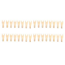 32PCS HIFI Banana Y Spade U/Y Gold Plated Pure Copper Screw Fork HiFi Speaker Spade Connector Plugs-Copper