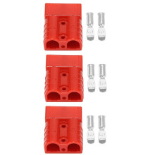 3X for Anderson Style Plug Connectors 50A 600V 6-12AWG AC/ Power Tool for 6AWG Plated Solid Terminals Plugs Red