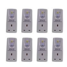 8X Uk Plug 13A Gfci Leakage Protection Plug Rcd Socket Home Circuit Breaker Cutout Power Trip - Uk Plug