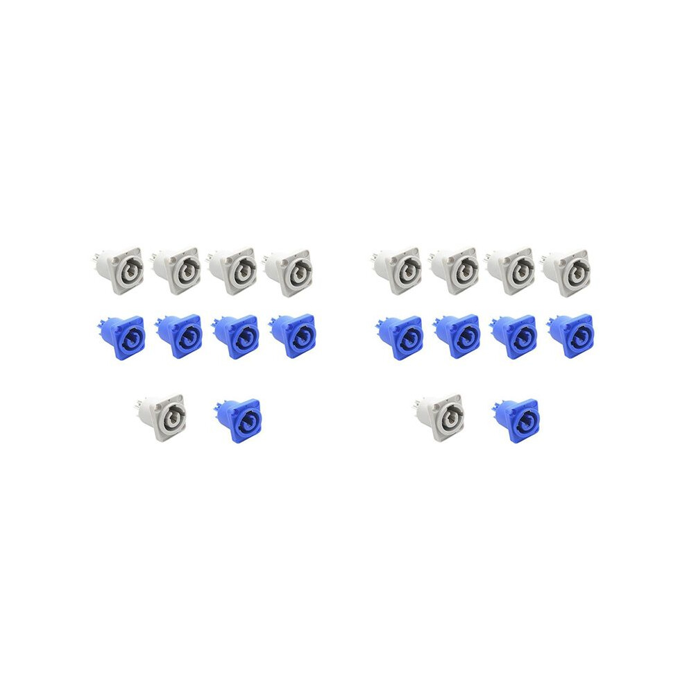 20Pcs 3 Pin 20A 250V Ac Powercon Connector Socket Nac3mpa-1 Nac3mpb-1 Output Connector And Grey/White 4713694632254