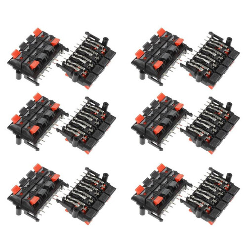 12Pcs 64x40x20mm 8 Positions Push in Jack Spring Load Speaker Terminals