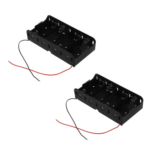 2X Spring Clip Black 4 x 1.5V D Size Battery Batteries Holder Case