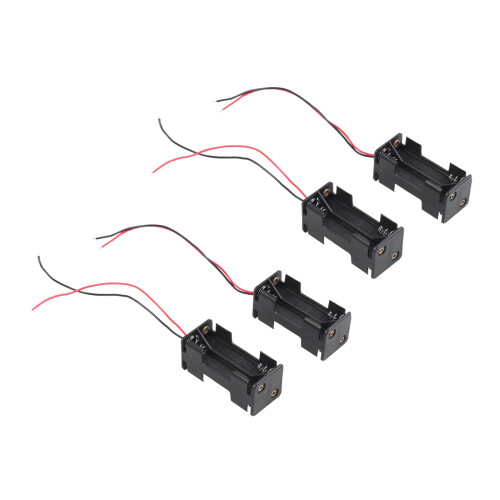 4Pcs Black 2-Layers 4 x 1.5V AAA Battery Holder Case Box W Wire Leads