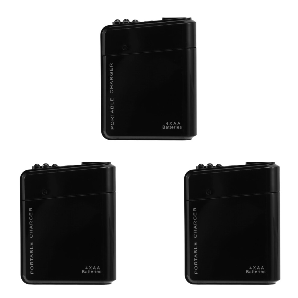 3X 4X Aa Battery Portable Emergency Power Charger Usb For Cell Phone Black 6032298777955