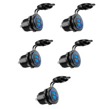 5X Quick Charge 3.0 Dual USB Car Charger 12V 36W USB Fast Charger with for Boat Motorcycle Truck Cart