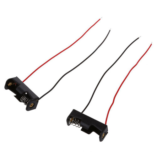 10Pcs 4.3" Wire Leads Black Battery Storage Slot Holder 1 x 12V 23A/27A 1