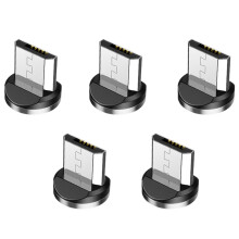 5X Ronde Magnetische Kabelstekker Telefoon Android-Magneetladerstekker Micro-USB Snellaadadapter
