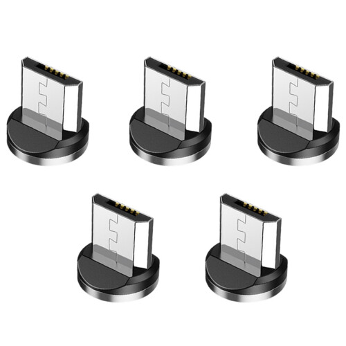 5X Round Magnetic Cable Plug Phone Android Magnet Charger Plug Micro-USB Fast Charging Adapter