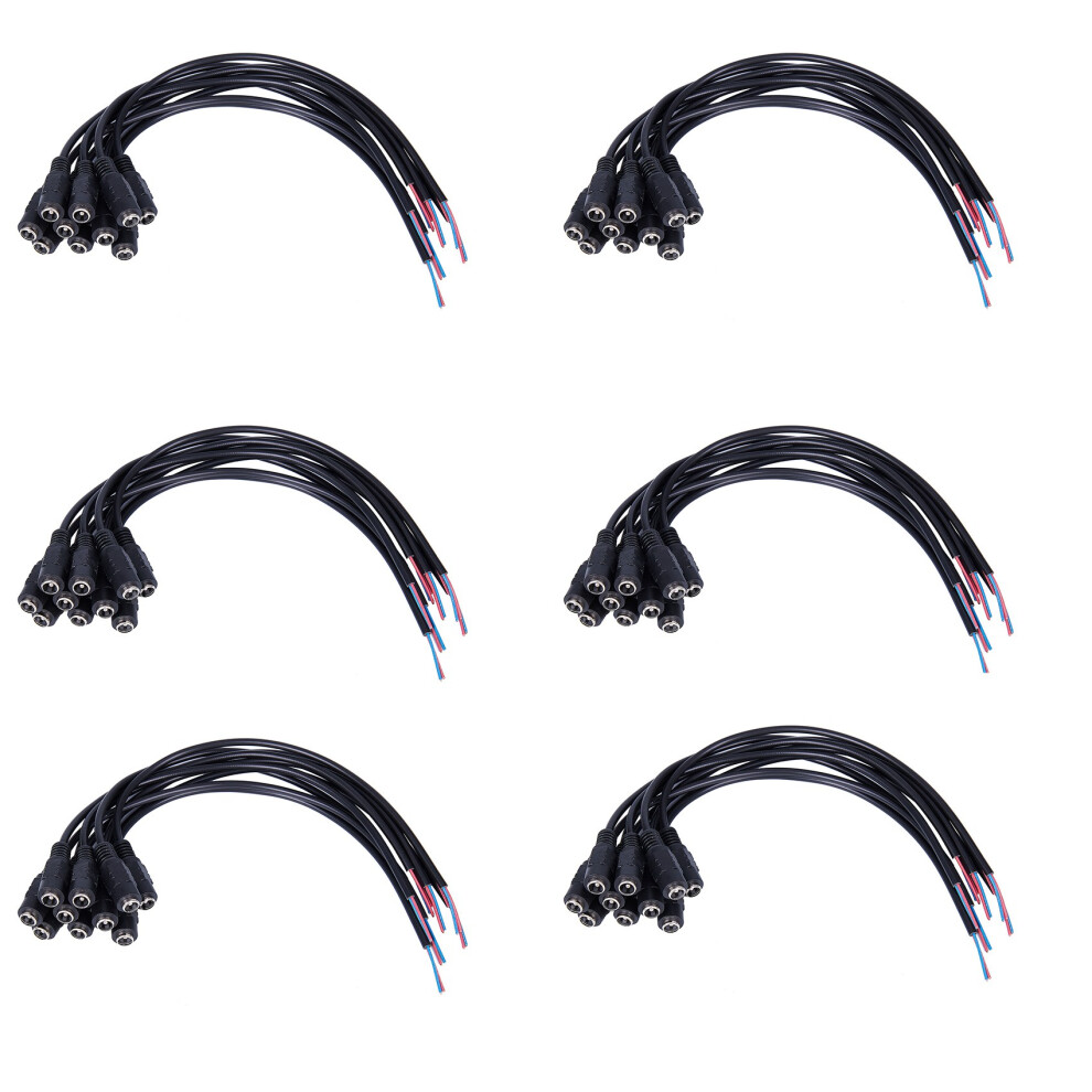 60Pcs 12V Power Plug Female Jack Plug Connector Cable 5.5X2.1mm With Cord Cable 15Cm For Cctv Led Strip Light 6033556455196